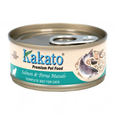 Kakato卡格全營養貓罐頭 - 三文魚及翡翠貽貝 70g