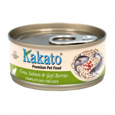Kakato卡格全營養貓罐頭 - 吞拿魚及三文魚和杞子 70g