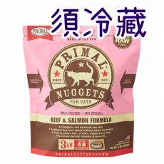 Primal Raw Frozen 急凍 (貓糧) ~ 牛肉+三文魚 3lb (須全單入數)