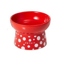 Petkit 波點陶瓷高腳碗 (雙碗紅+白套裝)