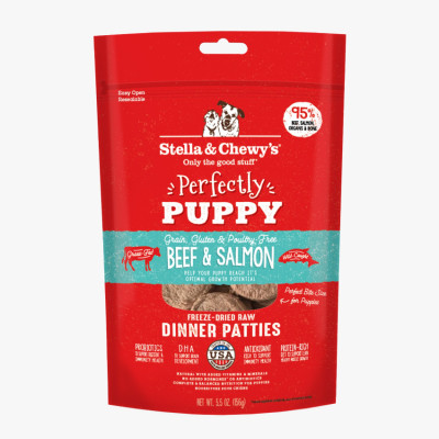 Stella & Chewy's Puppy Patties 凍乾生肉狗主糧 (幼犬系列 - 牛肉及三文魚配方) 5.5oz 