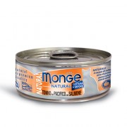 Monge 貓罐頭 80g - 黃鰭吞拿魚配三文魚 (橙)
