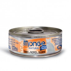 Monge 貓罐頭 80g - 黃鰭吞拿魚配三文魚 (橙)
