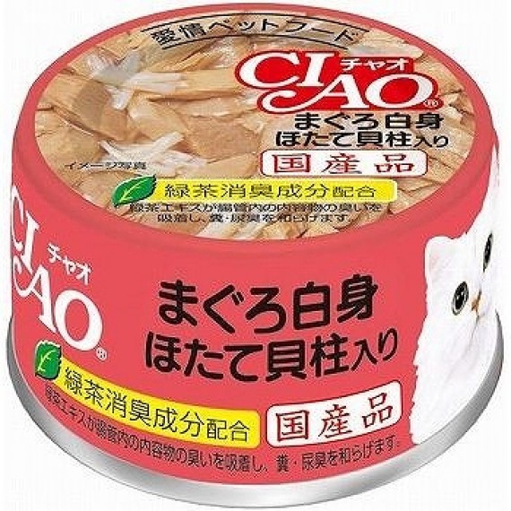 CIAO貓罐頭 85g - 吞拿魚白身+帶子 (A-82)